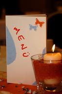 cute menu by the candlelight