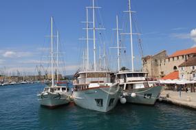 white yachts in the harbor