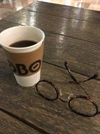 point next to the cup of coffee