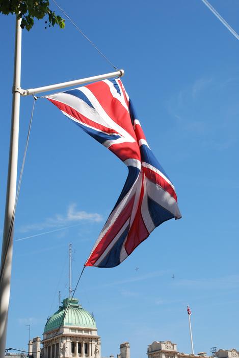 flag developing in the wind