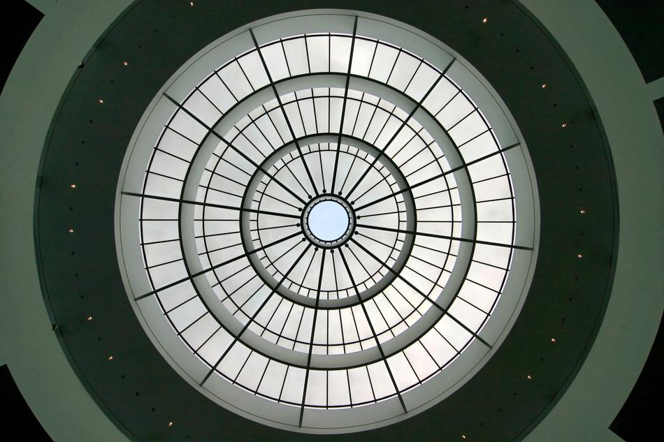 glass circular roof of the museum