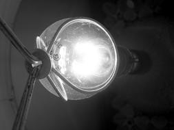 burning lamp in a dark room