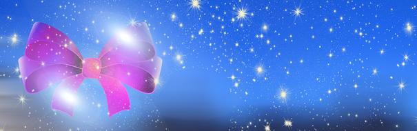 beautiful banner with stars and a bow
