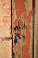 old lock on a wooden door