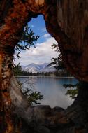 stone arch overlooking the lake