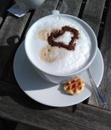 frothy coffee with pattern