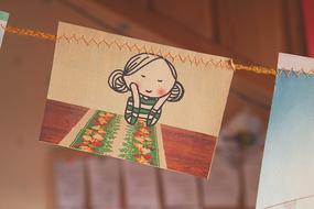 cute card on a string