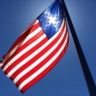 colorful flag in the sunlight