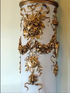 white column with gold patterns