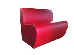 red leather sofa