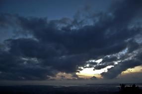 clouds with the sky in the evening