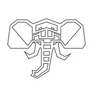 geometric elephant pattern