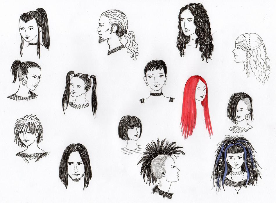 drawing hairstyles heads hair