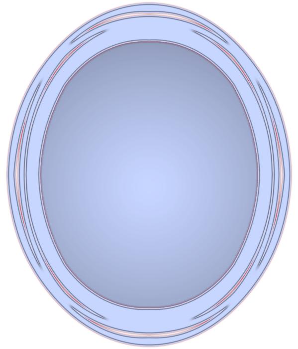 Frame with a mirror on a white background