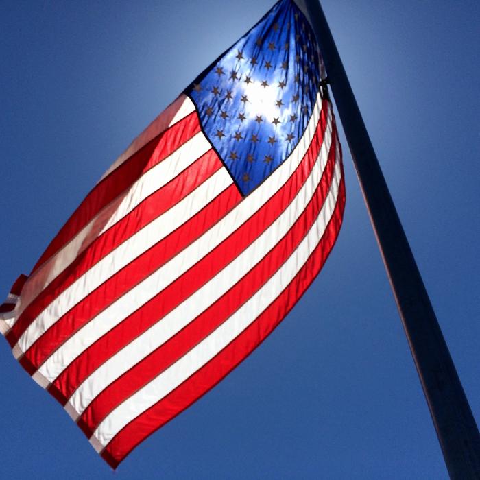 colorful flag in the sunlight