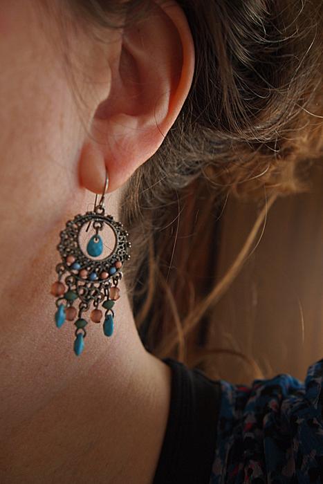colorful earring on a girl