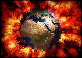 earth on fire background