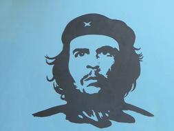 che guevara graffiti on a blue background