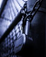 iron lock on the fence