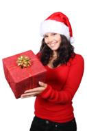 girl with a red gift box