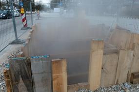 wooden boards with steam