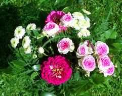 Bunch Of Flowers Pink And White