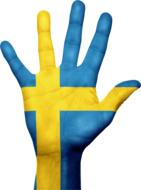 swedish flag on the arm