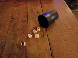 game cubes dropped from the glass