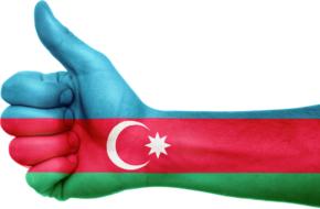 azerbaijan flag hand national