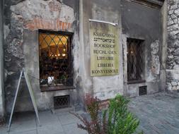 restaurant sign near the window