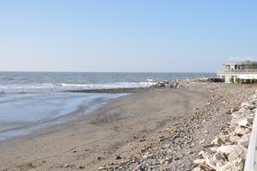 Sea waves washing the beach