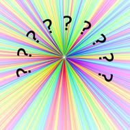 colored picture with a question mark