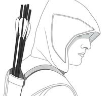 bow arrows on the back of a man