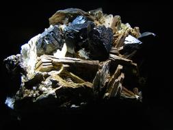 black minerals on display