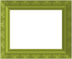 green picture frame with patterns