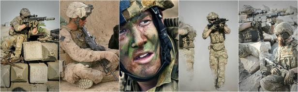 collage of photos of soldiers