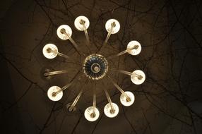 luminous chandelier on the ceiling