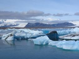 large blocks of ice in the ocean