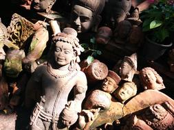 Thai clay statues