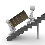 move bear cabinet stairs high