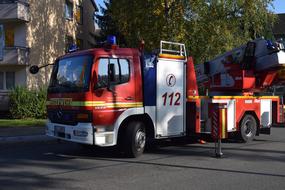 fire truck near the houses