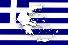map greece flag borders country