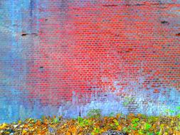 colored brick wall