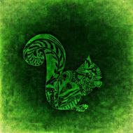 green squirrel pattern