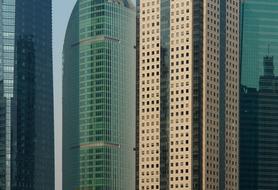 glass tall buildings of the city