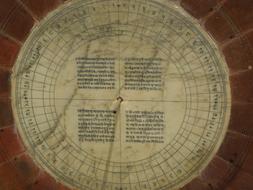 calendar on old round paper