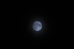 big moon in the black night sky
