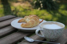 sweet croissants with coffee