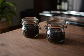 coffee beans in jar
