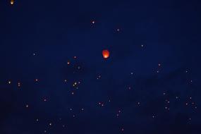 burning candles on the ceiling